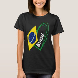 Brasilian Brasil Heart Brazilian Pride Brazilian F T-Shirt