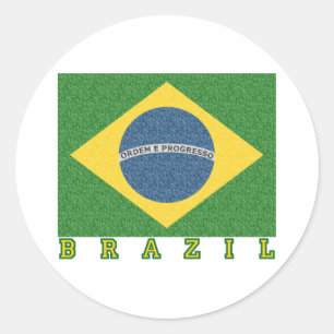 Brasilian soccer 2010 classic round sticker