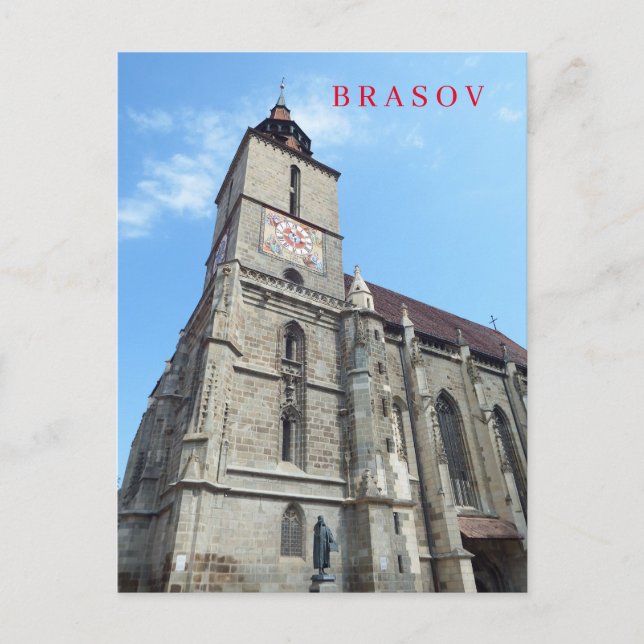 Brasov Black Church view postcard (Front)