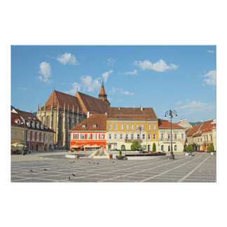 Brasov Council Square, Transylvania, Romania Poster