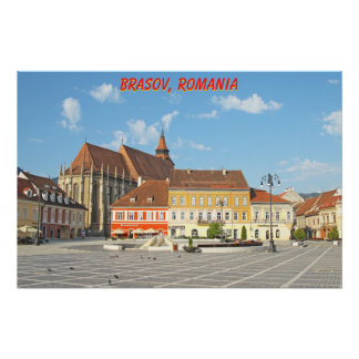 Brasov Council Square, Transylvania, Romania Poster