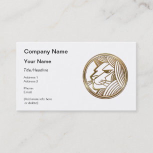 Brass and Copper Leo Zodiac Astrology Business Card