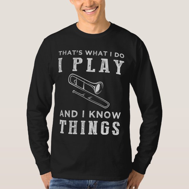 Brass & Brains - Hilarious Trombone Player Tee! T-Shirt (Front)