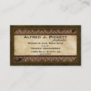 Brass Frame Steampunk Cogs Business Card