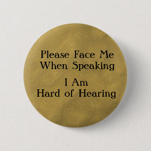 Brass Hard of Hearing Button