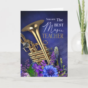 Brass Instrument Theme Teacher Greeting Card