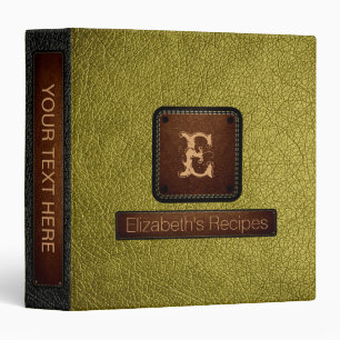 Brass Leather Elegant Monogram Binder