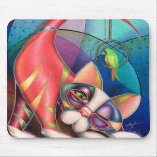 Brass Ring Kitty Mouse pad  by Alma Lee