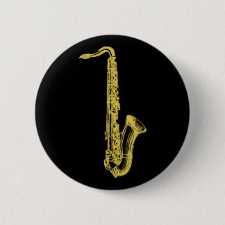 Brass Sax 2 Inch Round Button