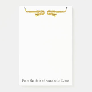 Brass Saxophones Personalize Post-it Notes