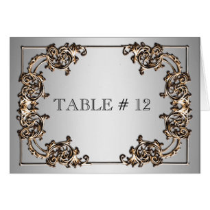 Brass silver ornate  table number wedding