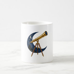 Brass Telescope Indigo Moon and Woodland Stars Mug