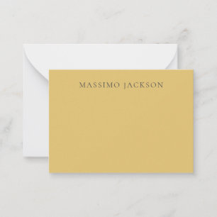 Brass Yellow Minimalist Plain Modern Aesthetic Card