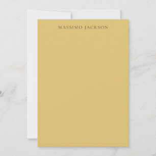 Brass Yellow Minimalist Plain Modern Aesthetic Card