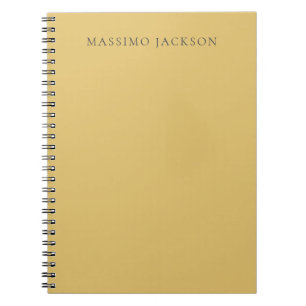 Brass Yellow Minimalist Plain Modern Aesthetic Notebook