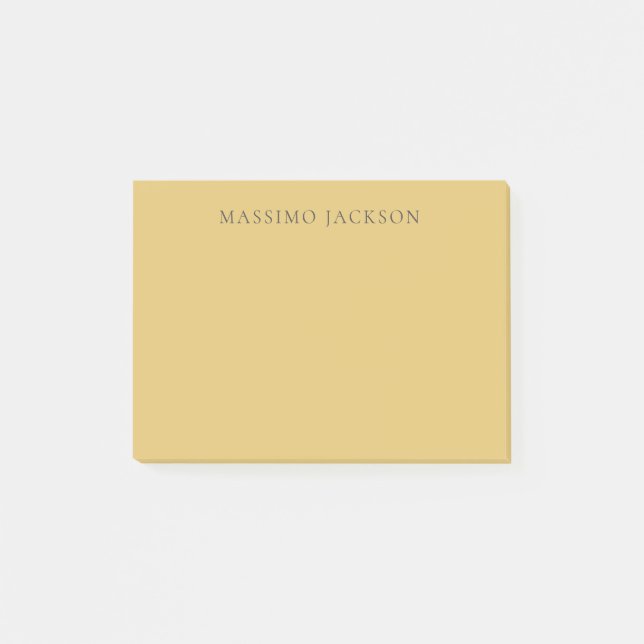 Brass Yellow Minimalist Plain Modern Aesthetic Post-it Notes (Front)