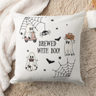 Brassé avec Boo Halloween Coussin