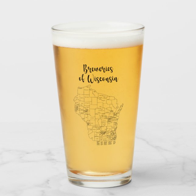 Brasserie Wisconsin Theme Bière Verre (Devant (rempli))