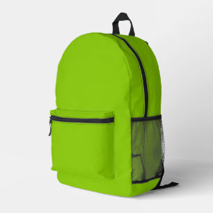 Brat Green Solid Colour Printed Backpack