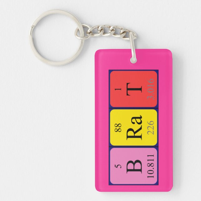 Brat periodic table name keyring (Front)