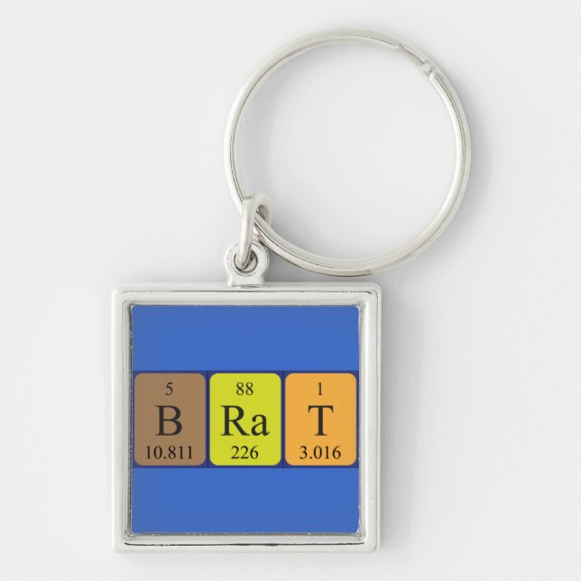 Brat periodic table name keyring (Front)