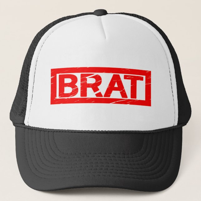 Brat Stamp Trucker Hat (Front)