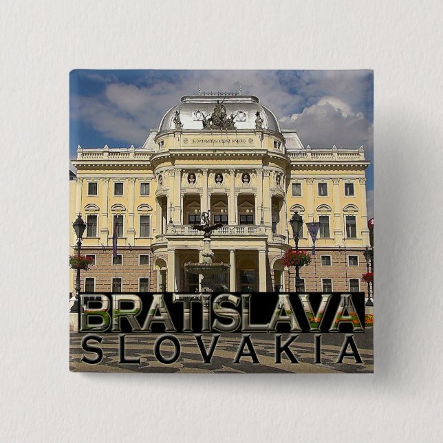 Bratislava 2 Inch Square Button (Front)