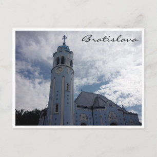 bratislava blue church border postcard