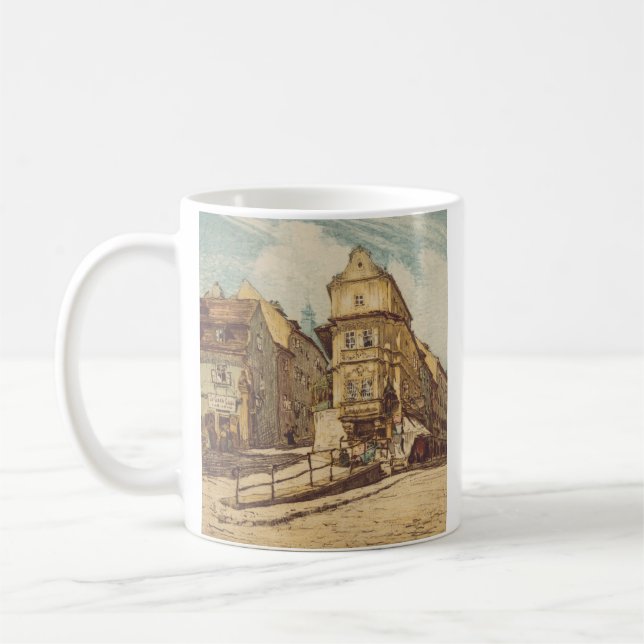 Bratislava by Richard Lux Century Colored Etching Coffee Mug (Left)