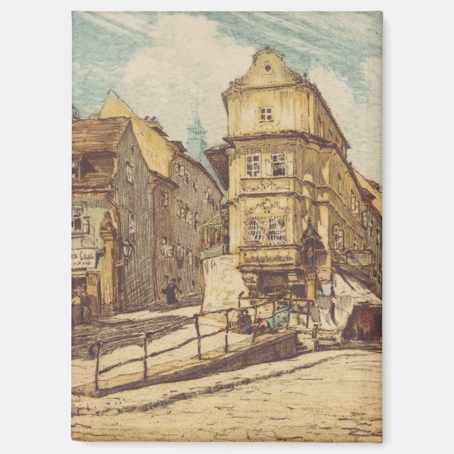Bratislava by Richard Lux Century Colored Etching Magnet (Front)