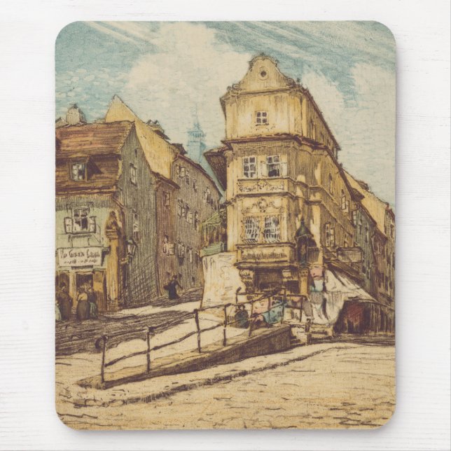 Bratislava by Richard Lux Century Colored Etching Mouse Pad (Front)