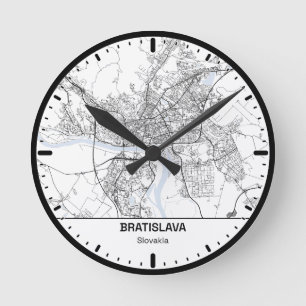 Bratislava Clock City Line Art