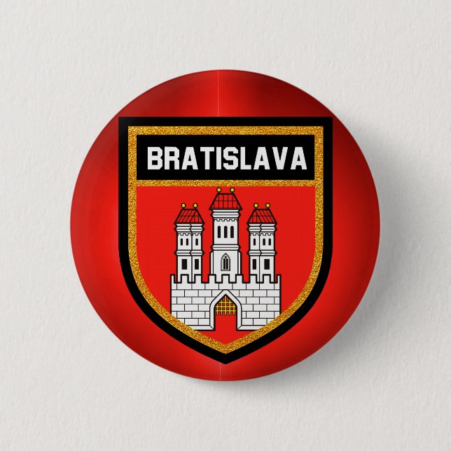 Bratislava Flag 2 Inch Round Button (Front)