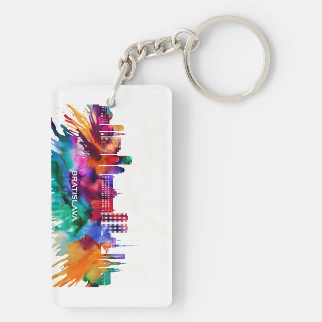 Bratislava Skyline Keychain (Back)