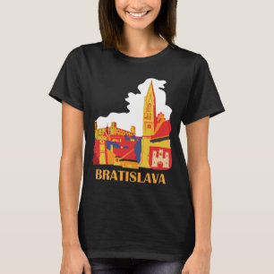 Bratislava Slovakia Castle Red Retro Travel T-Shir T-Shirt