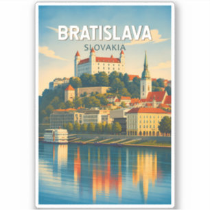 Bratislava Slovakia Illustration Travel Art Retro