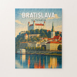Bratislava Slovakia Illustration Travel Art Retro Jigsaw Puzzle