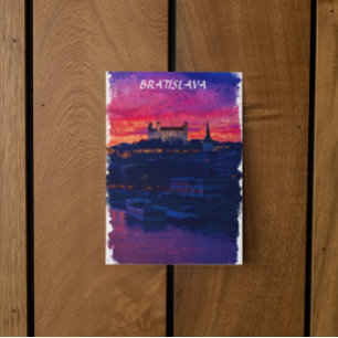 Bratislava Slovakia Night City View Postcard