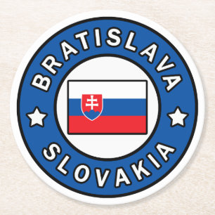 Bratislava Slovakia Round Paper Coaster