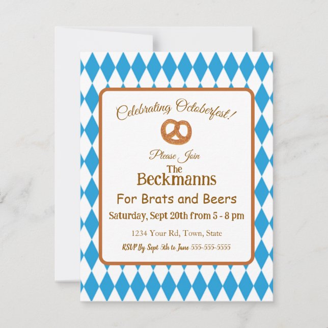 Brats et bières Octoberfest Invitation 2 (Devant)