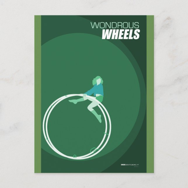 Brattleboro Circus Arts - Wondrous Wheels Postcard (Front)