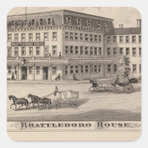 Brattleboro House Square Sticker