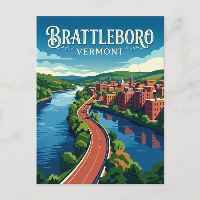 Brattleboro USA Postcard (Front)
