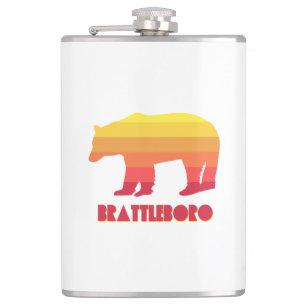 Brattleboro Vermont Rainbow Bear Hip Flask