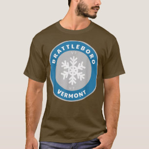 Brattleboro Vermont VT Winter Snow Snowflake Badge T-Shirt