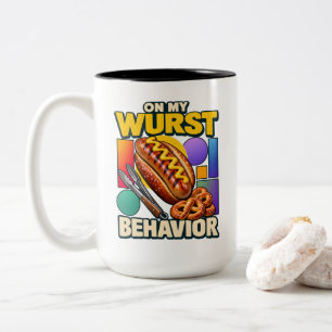 Bratwurst On My Wurst Behavior Grill Master Two-Tone Coffee Mug