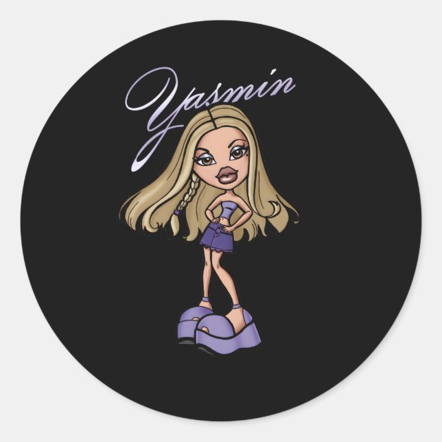 Bratz Yasmin Floral Portrait Classic Round Sticker (Front)