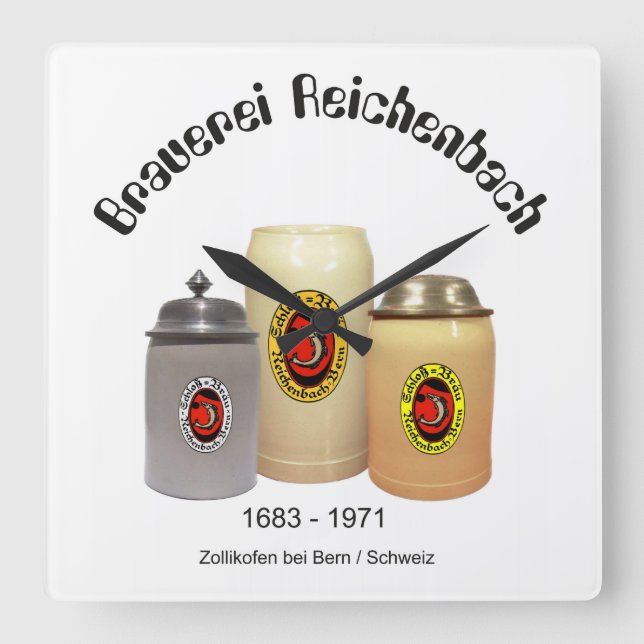 Brauerei Reichenbach Zollikofen Uhr Square Wall Clock (Front)
