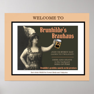 BRAUHAUS BAR POSTER DE BRUNHILDE