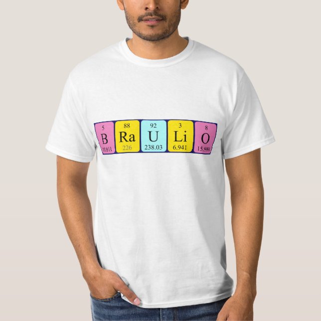 Braulio periodic table name shirt (Front)